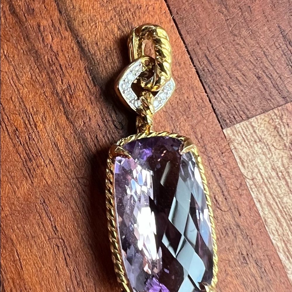 David Yurman 18k Gold Amethyst Chatelaine Enhancer Pendant